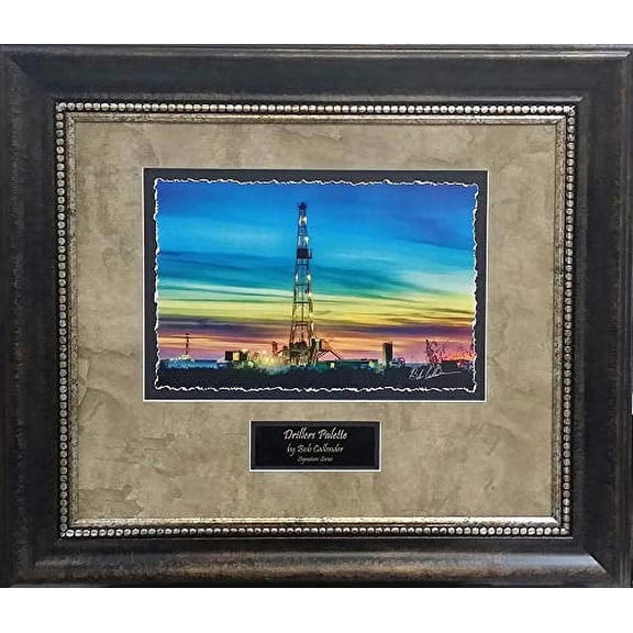 Drillers Palette | Framed Oil and Gas Art with Engraved Plaque | 28L X 32W" Inches