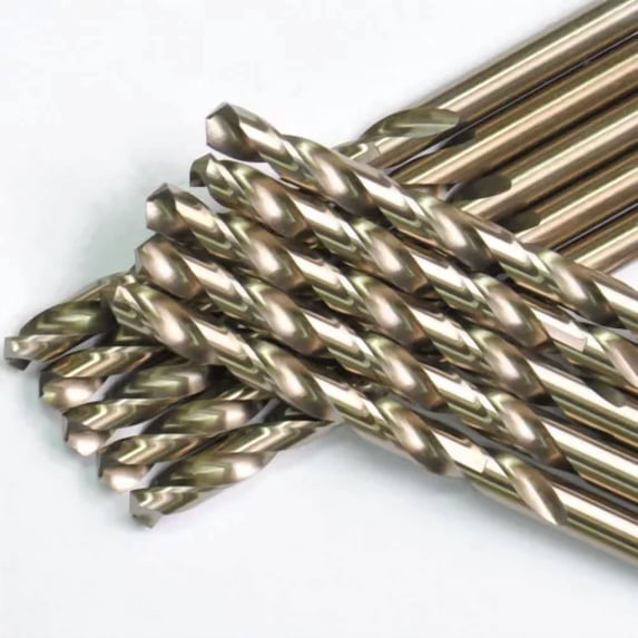 Drillforce 10Pc 1/4" Cobalt Drill Bits Set Hss M35 Jobber Length Metal Drill Bit