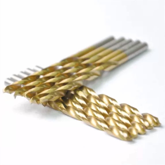 Drillforce 10Pcs 1/8" Titanium Drill Bits Set Hss Metal Woodworking Drill Bit