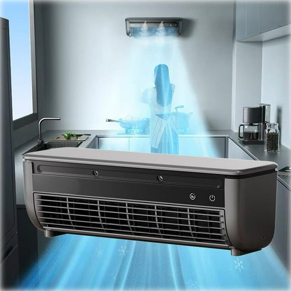 No Drilling Kitchen Wall Air Conditioner Fan, Wireless Charging Air Conditioner, Portable Wall Mounted Airs Conditioners, Instant Cooling Wall Mounted Fan for Kitchen Bedroom
