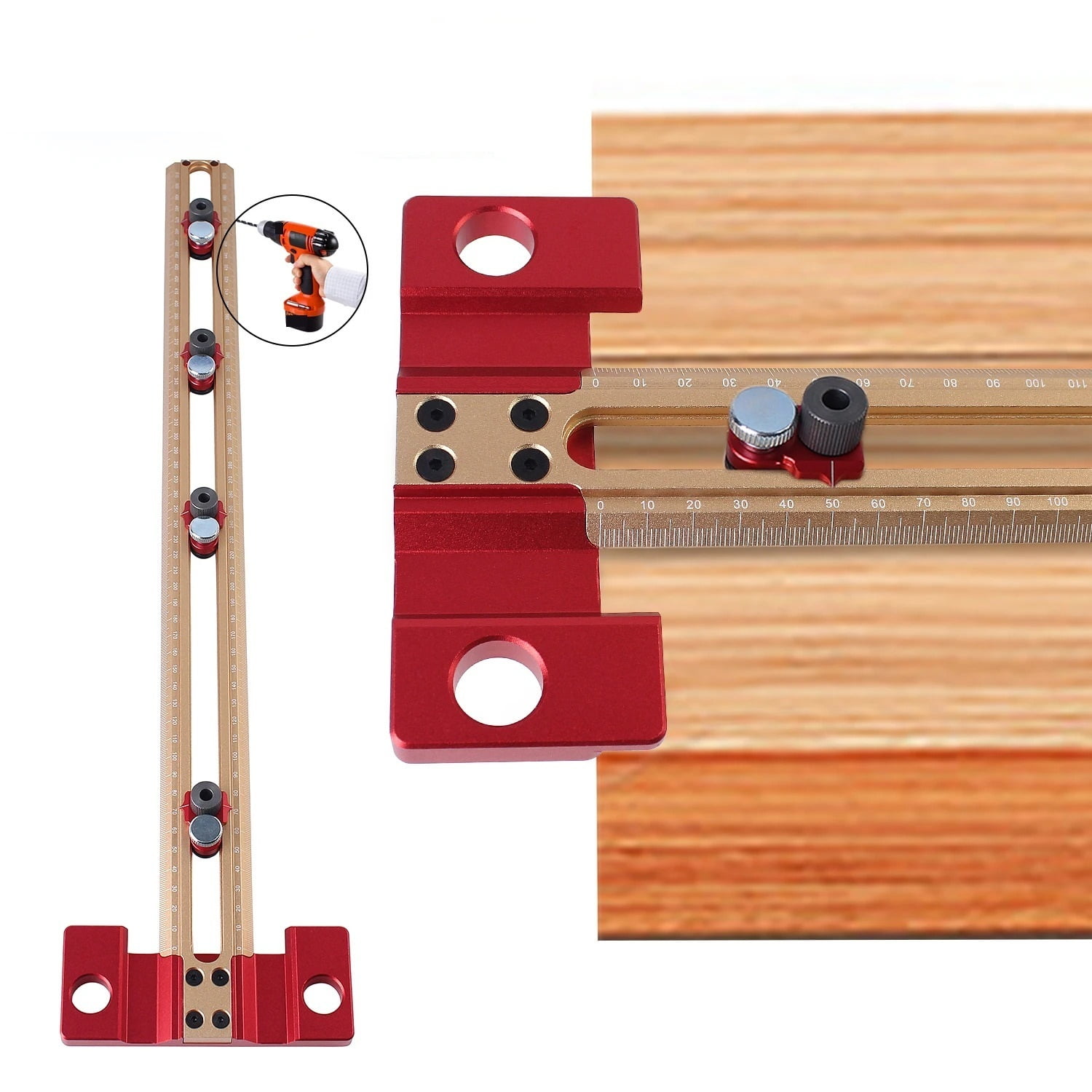 Jig Ruler Scale Drilling Positioning Ruler Combination Angle Ruler T-Shaped Ruler ...
