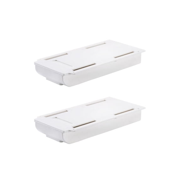 Drillless Adhesive Under Desk Concealed Drawer Organizers Plastic Storage Box