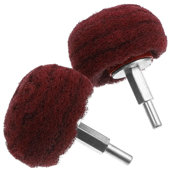 2-Piece Car Polishing and Sanding Attachment Set with Red Abrasive Wheel for Electric Drill Use