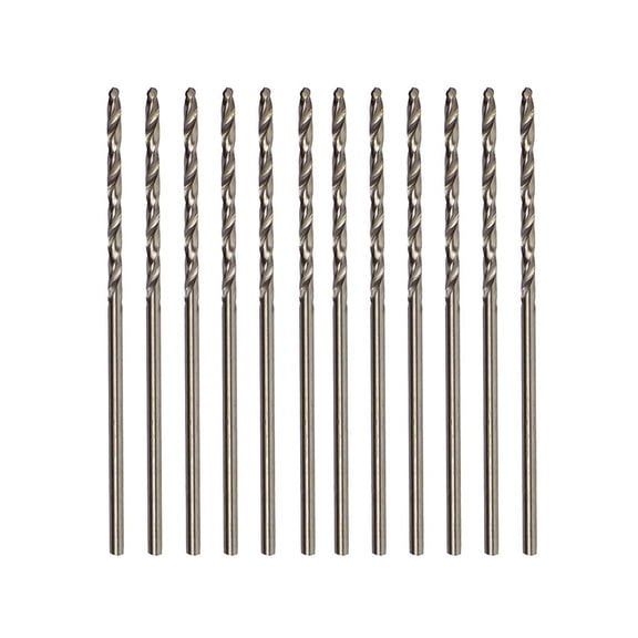 Excel Blades #53 Drill Bits 12pc Set, 0.0595 IN (1.512 mm), Carbon Steel Precision