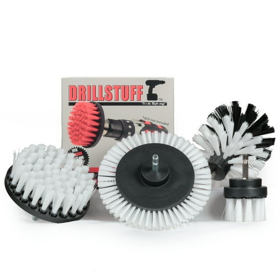 Drillstuff Drill Brush Attachment Set - Soft Drill Brush Power Scrubber Brush Drill Attachment Brush - Power Drill Scrub Brush Car Cleaning Kit - Rug Cleaning Floor Scrubber – Circular Wheel Brush