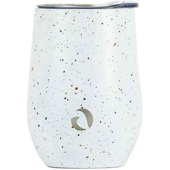 Drinco 12 oz Wine Tumbler Stainless Steel with Lid Coffee Cup Vacuum Insulated Mug -Pebble Beach