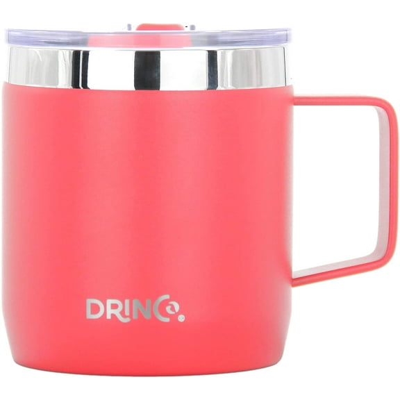 Drinco 14-Ounce Double-Wall Vacuum-Sealed Stainless Steel Coffee Mug, Barn Red