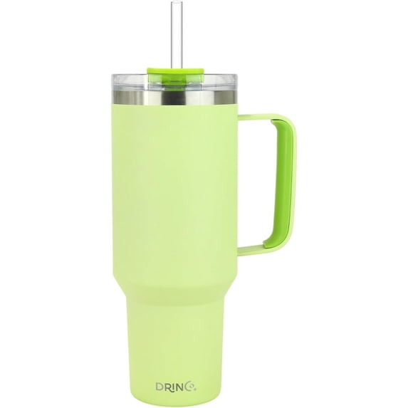 Drinco 40oz 30oz Tumbler with Handle Vacuum Insulated Stainless Steel-30oz Kiwi