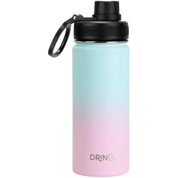 Drinco Water Bottle Double Wall Vacuum Insulated Stainless Steel, 18oz Macaron