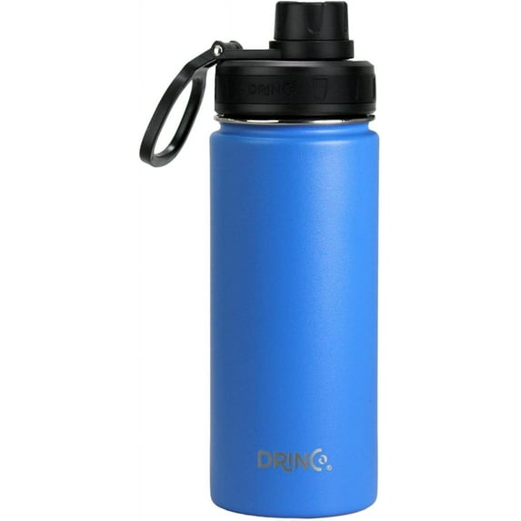 Drinco Water Bottle Double Wall Vacuum Insulated Stainless Steel, 18oz Royal Blue