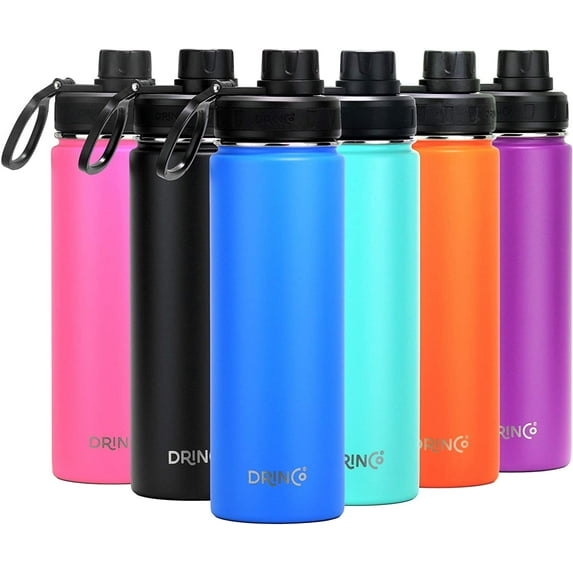 Drinco Water Bottle Double Wall Vacuum Insulated Stainless Steel, 22oz Royal Blue