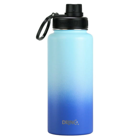 Drinco Water Bottle Double Wall Vacuum Insulated Stainless Steel, 32oz Morning Sky Blue