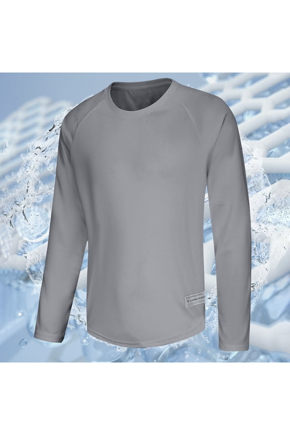 Big and Tall Men's Lightweight Long Sleeve Tops Cooling Sun Protection Shirts Breathable Casual Mesh T Shirt Comfort Soft Crew Neck Basic Tee Shirts