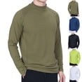 thumbnail image 1 of Drindf Mens Long Sleeve Sports Tops Big and Tall Moisture Wicking Shirts Casual Mock Neck T-Shirt Breathable Comfort Raglans Top Solid Color Gym Tshirts, 1 of 9