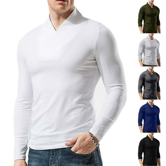Drindf Mens Muscle Shirts Slim Fit Workout T Shirt Athletic Fitness Sports Tops Casual V Neck Basic Shirts Lightweight Solid Color Tee Top