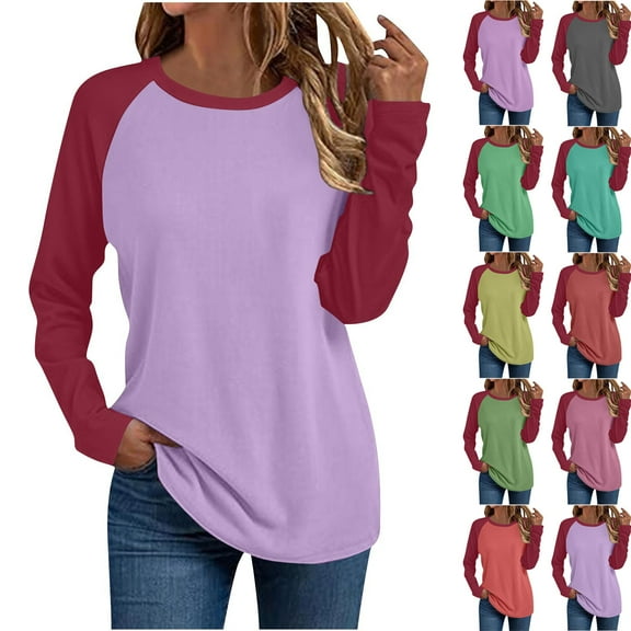 Drindf Womens Raglan Sleeve Plus Size Shirts Crewneck Loose Fit Casual Shirt Comfy Lightweight Workout Tops Spring Basic Clothes Pink XXXL