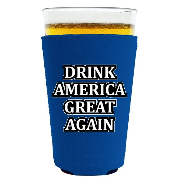 Drink America Great Again Pint Glass Coolie(Royal Blue)