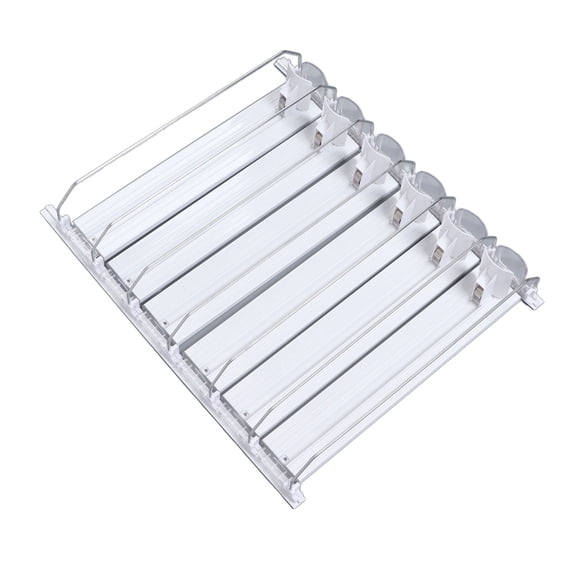 Drink Automatic Pusher Glide Width Adjustable Refrigerator Soda Can Dispenser Organizer for Beverage 12oz 16oz 16.9oz 20oz Bottles 12.2 in / 31 cm Storage Holder (White, 6 Sets)