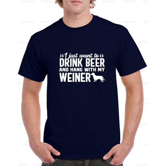 Drink Beer Funny Wiener Dachshund Dog Dad Fathers Day Gift Sausage T-Shirt Unisex, up to 5XL