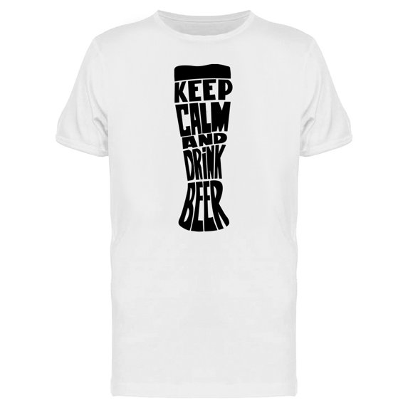 Drink Beer Lettering T-Shirt Men -Image by Shutterstock, Male 3X-Large