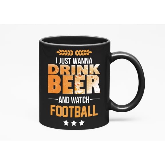 Drink Beer, Watch Football. Sport, Black 11oz Ceramic Mug