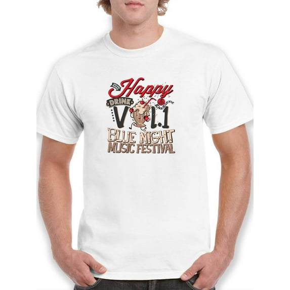 Drink Blue Night Festival T-Shirt Men -Image by Shutterstock, Male x-Large