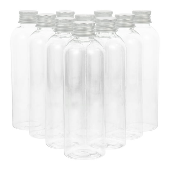 Drink Bottle Milk Containers with Lids 10 Pcs Portable Juice The Pet Water Bottles Empty Transparent Plastic
