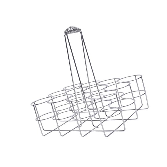 Drink Bottle Rack with Handle, 12-Slot Metal Wire for Kitchen, Party Serving, Picnics and Outdoor Meals