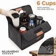 thumbnail image 1 of Drink Carrier Bag 6-Cup, Insulated Reusable Caddy with Foldable Handle, Felt Drink Holder Bag for Car and Delivery, Dark Gray, 1 of 9