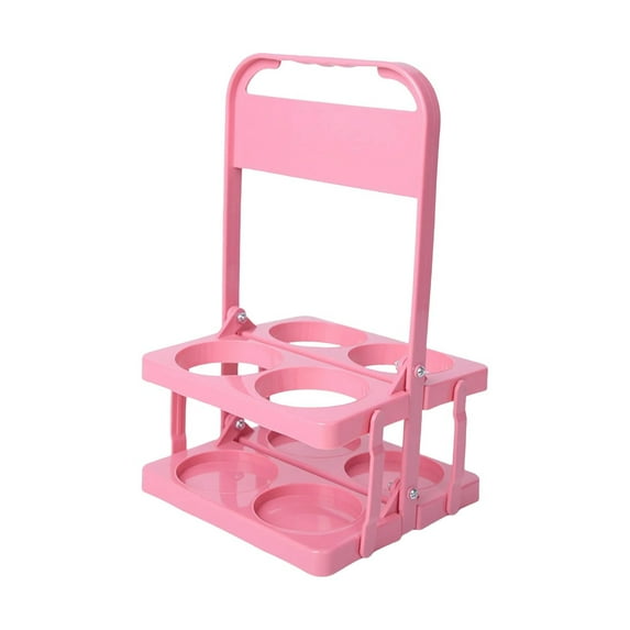 Foldable Wine Rack, Dienrx Portable Plastic Drink Reusable Beer Bottle Coffee Cup Holder Beverage Cup Drink Caddy for 4 Holes Cup Holders withHandle for Catering Restaurant Travel Car