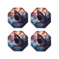 thumbnail image 1 of Drink Coasters, Dramatic Shark Attack -PVC Leather Coasters Sets of 4 for Tabletop Protection - Bar Accessories, Coasters for Drinks Cup Aesthetic Coasters Home Office Decor Octagon, 1 of 5