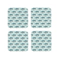 thumbnail image 1 of Drink Coasters, Funny and Cute Pirate Shark -PVC Leather Coasters Sets of 4 for Tabletop Protection - Bar Accessories, Coasters for Drinks Cup Aesthetic Coasters Home Office Decor Square, 1 of 5