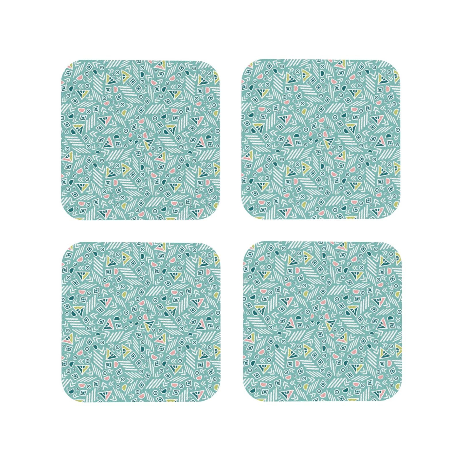 Drink Coasters, Geometric elements A -PVC Leather Coasters Sets of 4 ...