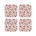 thumbnail image 1 of Drink Coasters, Ink Chili Pepper Print -PVC Leather Coasters Sets of 4 for Tabletop Protection - Bar Accessories, Coasters for Drinks Cup Aesthetic Coasters Home Office Decor Square, 1 of 5
