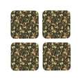 thumbnail image 1 of Drink Coasters, Rabbit Green Camouflage -PVC Leather Coasters Sets of 4 for Tabletop Protection - Bar Accessories, Coasters for Drinks Cup Aesthetic Coasters Home Office Decor Square, 1 of 5