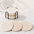 thumbnail image 1 of Drink Coasters Set of 8,Absorbent Coasters for Drinks,Minimalist Cotton Woven Coaster for Living Room Decor,Home Decor,4.33inch,Camel, 1 of 8