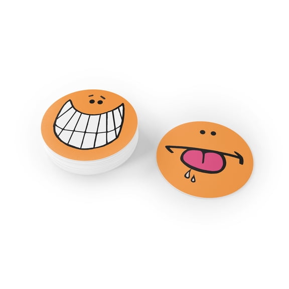 Drink Coasters - Smiley Face Coasters - 25 Funny Coasters for Parties and Home -
