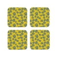 thumbnail image 1 of Drink Coasters, Yellow Palm leaf -PVC Leather Coasters Sets of 4 for Tabletop Protection - Bar Accessories, Coasters for Drinks Cup Aesthetic Coasters Home Office Decor Square, 1 of 5