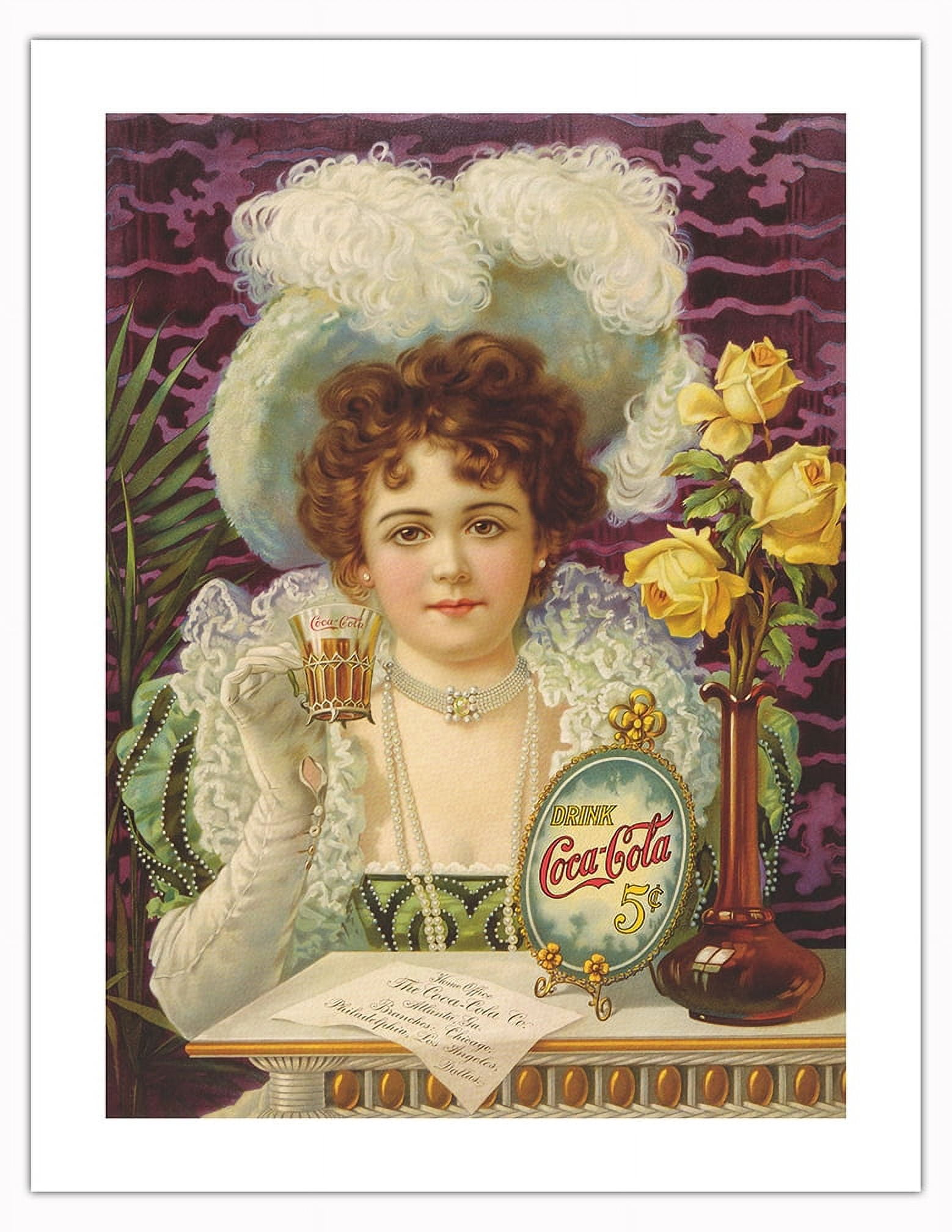 Drink Coca Cola 5 Cents - Modeled by Hilda Clark - Vintage