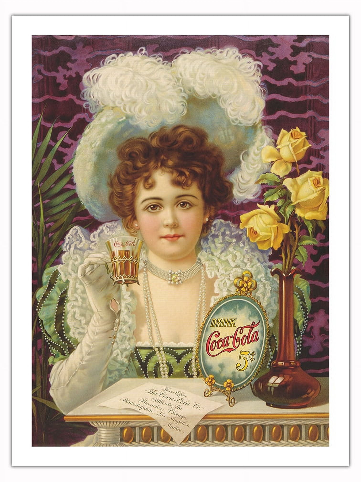 Drink Coca Cola 5 Cents - Modeled by Hilda Clark - Vintage