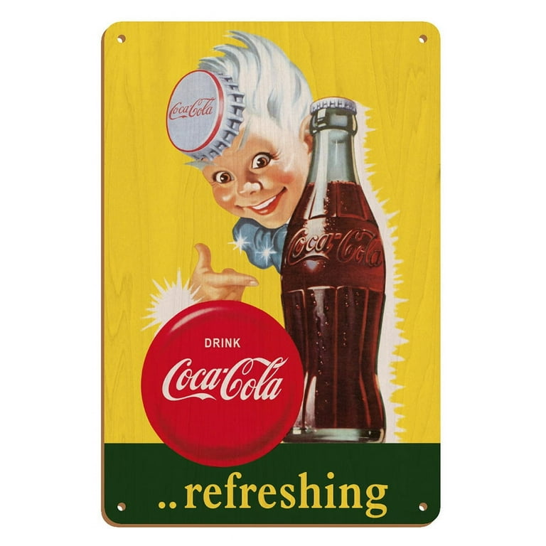 Drink Coca Cola - Refreshing - Vintage Advertising Poster c.1950s
