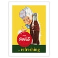 thumbnail image 1 of Drink Coca Cola - Refreshing - Vintage Advertising Poster c.1950s - Bamboo Fine Art 290gsm Paper (Unframed) 12x16in, 1 of 4