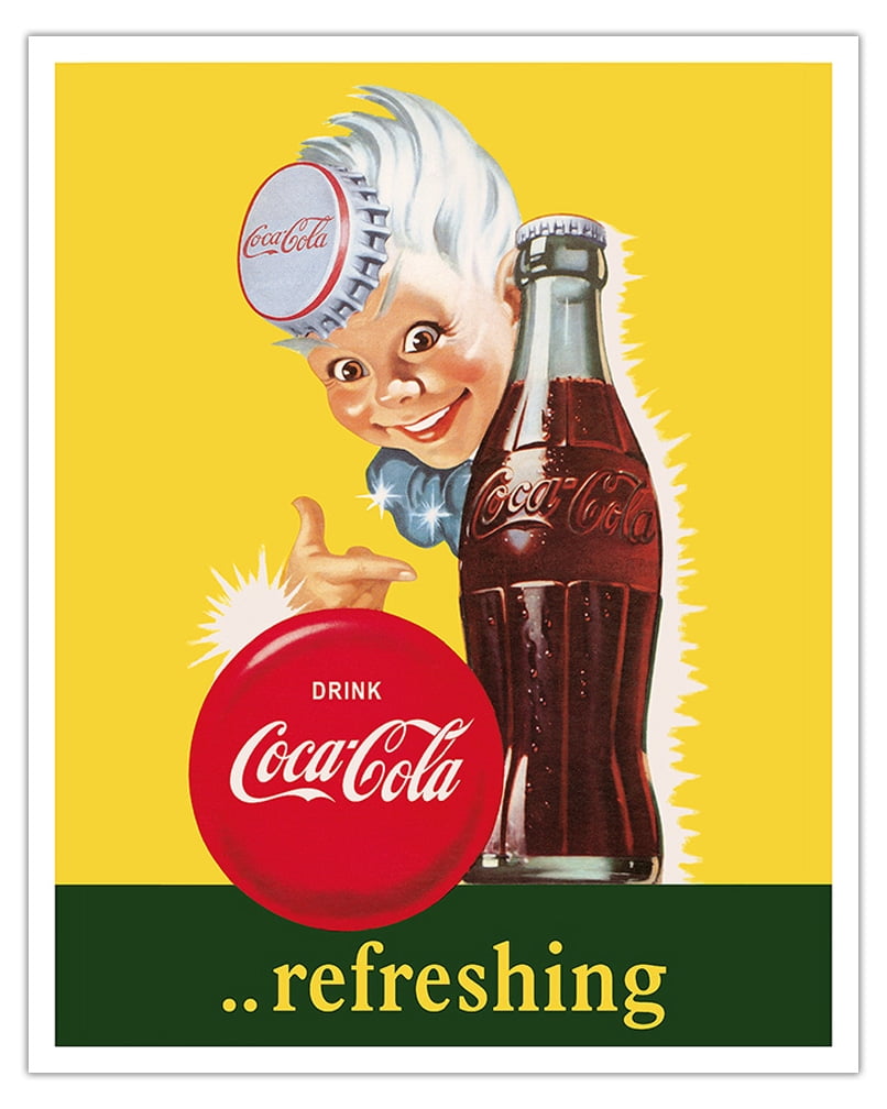 Drink Coca Cola - Refreshing - Vintage Advertising Poster c.1950s ...