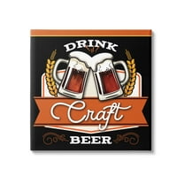 Drink Craft Beer Vintage Phrase Food & Beverage Graphic Art Gallery Wrapped Canvas Print Wall Art