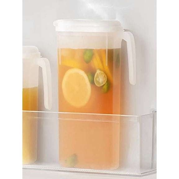 Drink Dispenser for Fridge,Fridge Beverage Dispenser,Fridge Door Water Jug with Handle,Plastic Pitcher with Screw Top Lid for Making Teas Juices, Large Capacity Tea Maker Beverage Cold Water Bucke