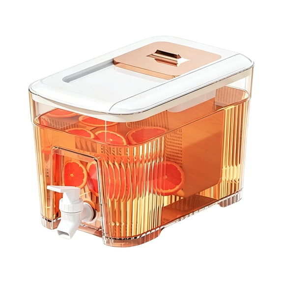 Drink Dispenser For Fridge - Fridge Dispenser With Spigot 6L Leakproof | Water Container Juice Dispenser With Lid For Hot Tea Coffee Milk Cider Parties Gatherings