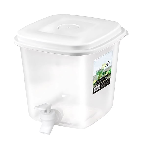 Drink Dispenser for Fridge with Spout, 118.4 fl oz / 3.5 L Plastic Beverage Dispenser, Gallon Drink Dispenser for Parties, Space-Saving Fridge Design, Easy Fill and Pour