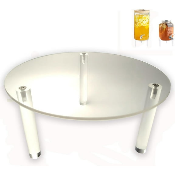 Clear Acrylic Display Stand for Drink Dispensers - 20cm Diameter Capacity, Versatile Riser for Parties, Plants & Desserts