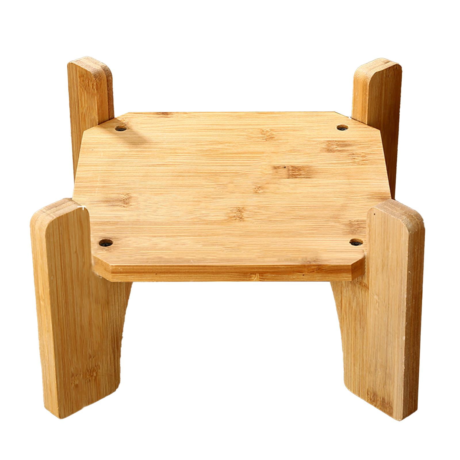 Drink Dispenser Stand Wooden Round Base Glass Jar Support Handicraft