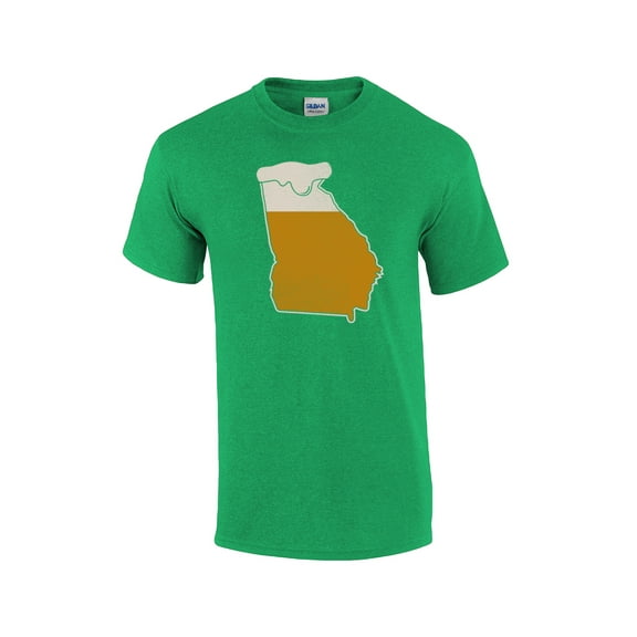 Drink Georgia Funny Adult Beer Short Sleeve T-shirt-Kelly-Medium